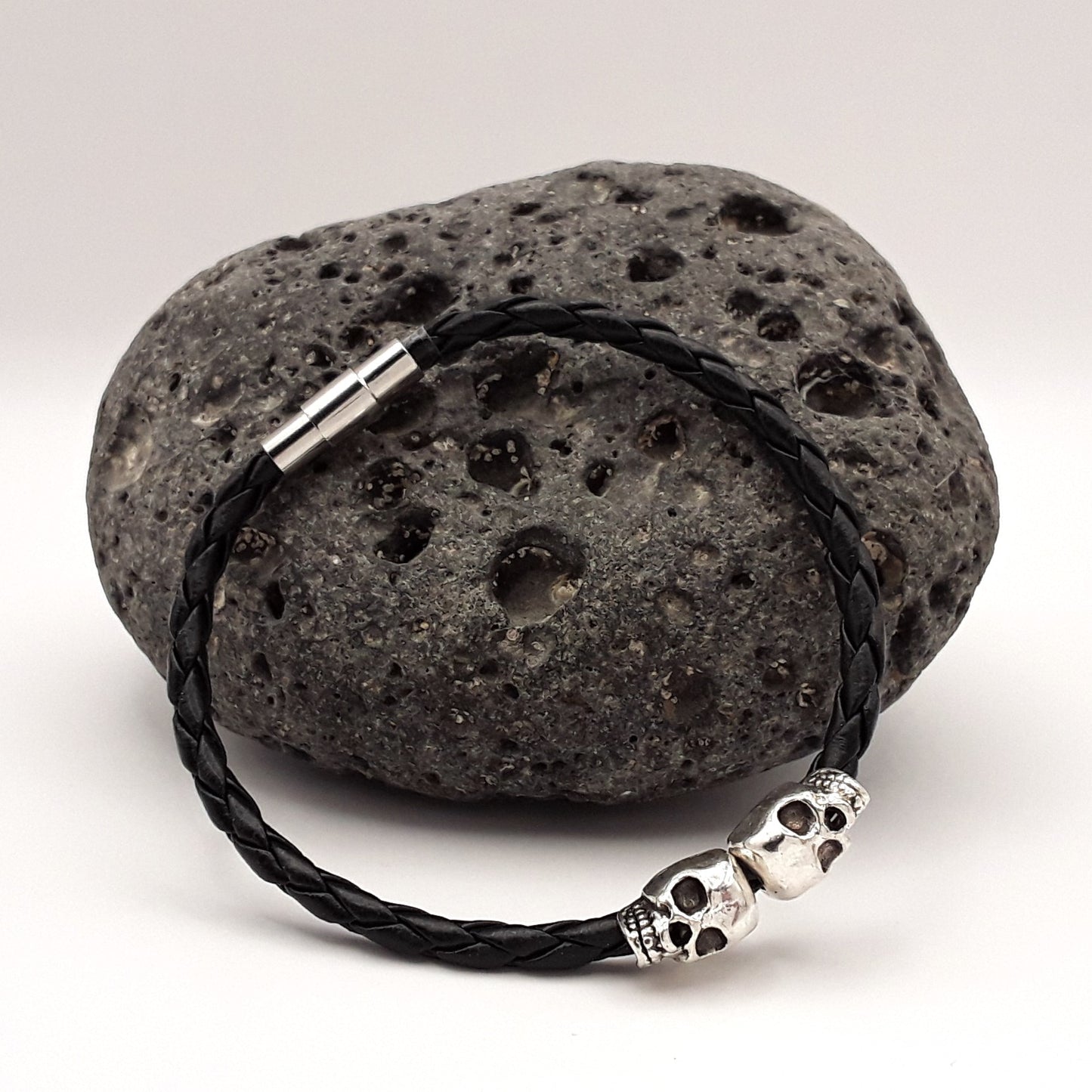 Armband Schädel silber mit Deko Produktfoto