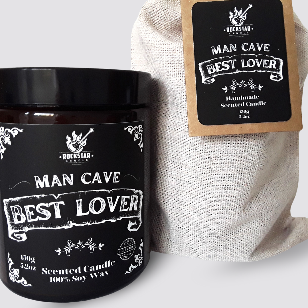 Man Cave Best Lover Kerze mit Verpackung Detailfoto