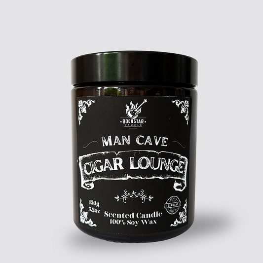 Cigar Lounge Duftkerze für Männer Produktfoto grauer Hintergrund