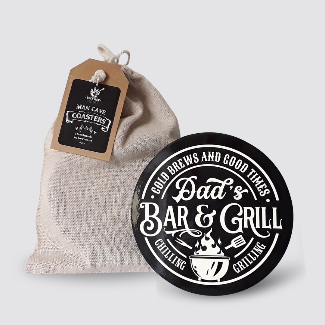 Untersetzer Dad`s Bar & Grill mit Verpackung