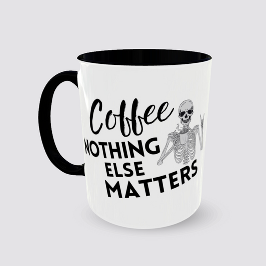 Coffee nothing else matters Tasse Henkel links Produktabbildung