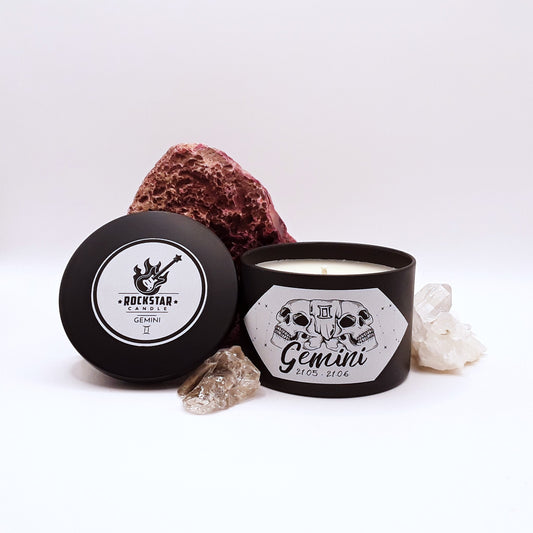 Kerze Zwillinge Produktfoto mit Deko