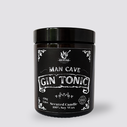 Gin Tonic Kerze Produktfoto grauer Hintergrund