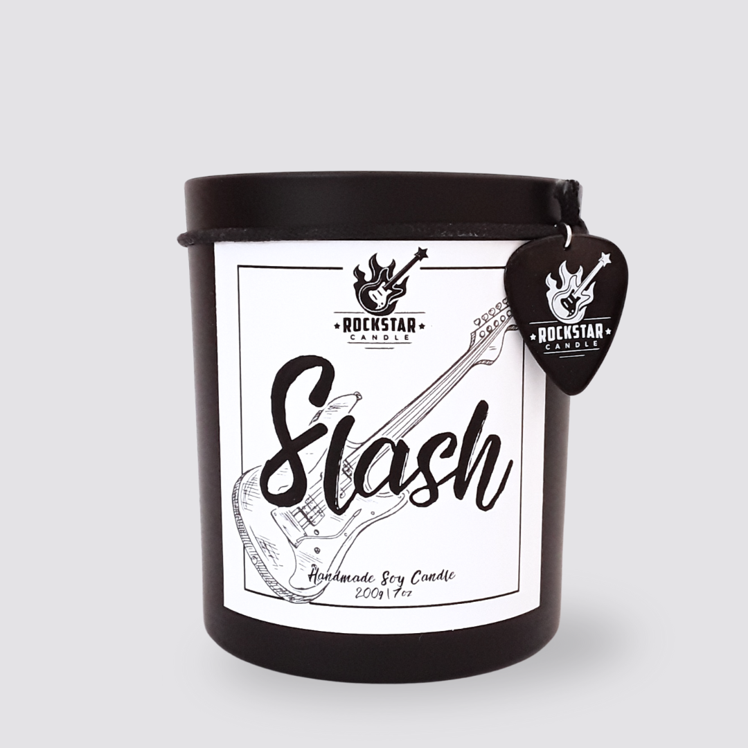 Mit Namen personalisierbare Kerze für Gitarristen