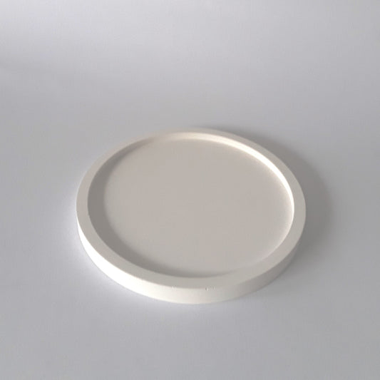 Kerzentablett Untersetzer rund weiß von oben Produktfoto