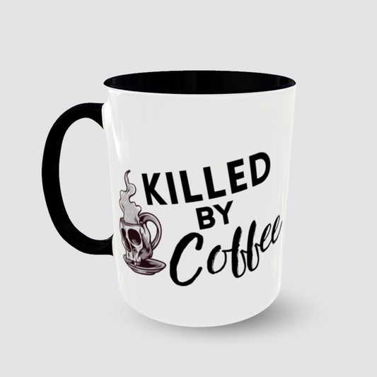 Tasse Killed by Coffee Henkel links