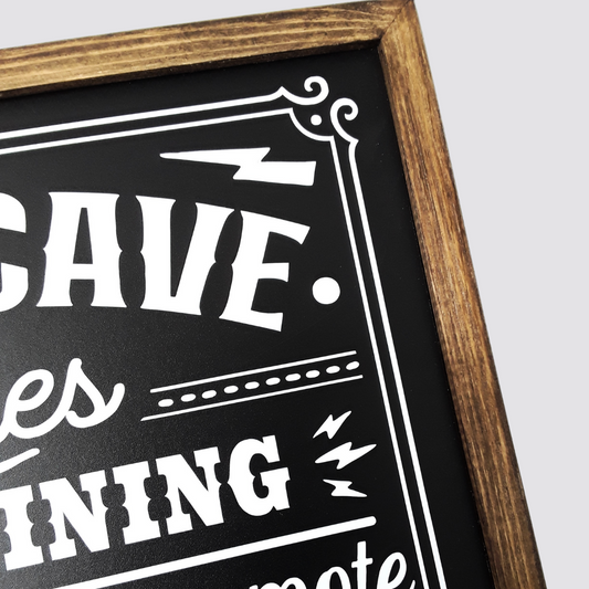 Man Cave Regeln Dekoschild Detailfoto