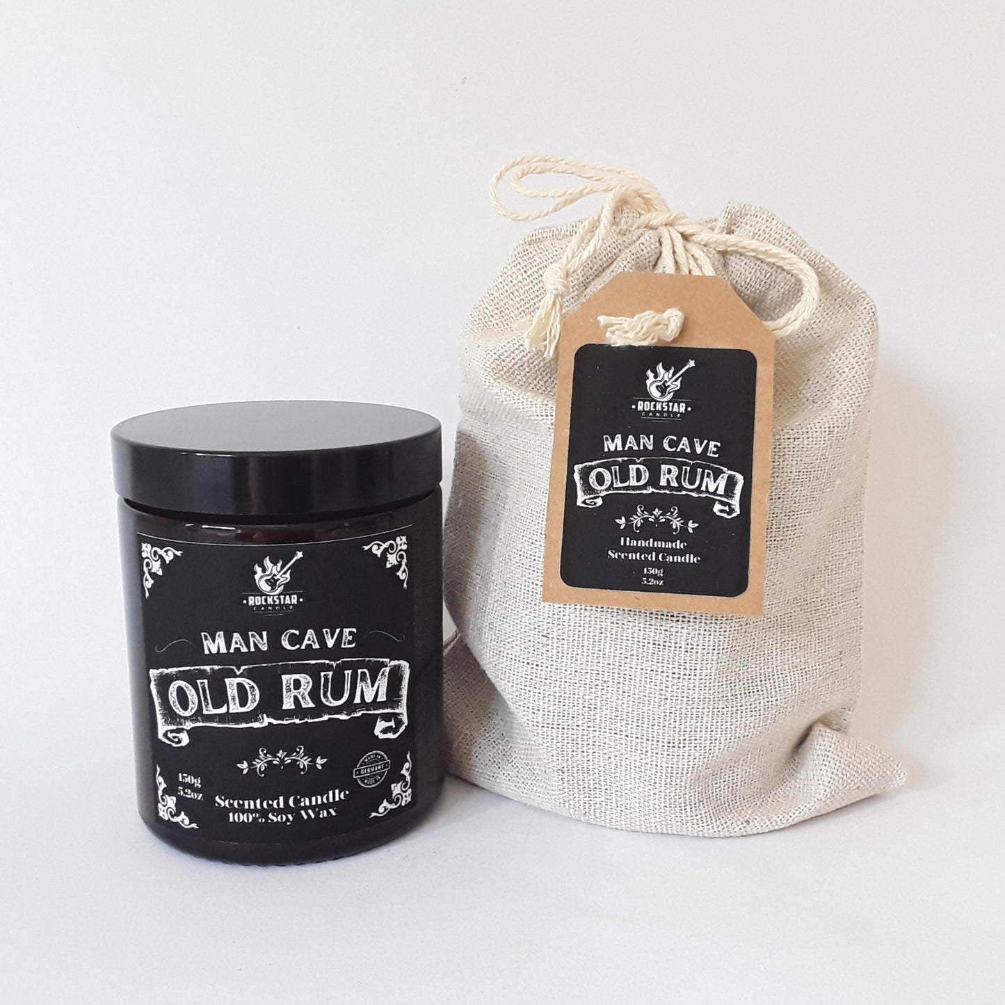 Kerze Old Rum mit Verpackung