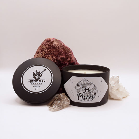 Kerze Pisces mit Deko