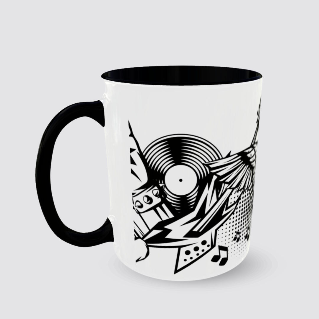 Tasse Rock on personalisierbar mit Name Henkel links