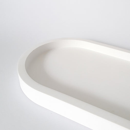 Ovales Tablett weiß Detailfoto