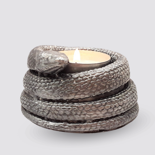 Kerzenhalter Schlange von vorne für Teelicht