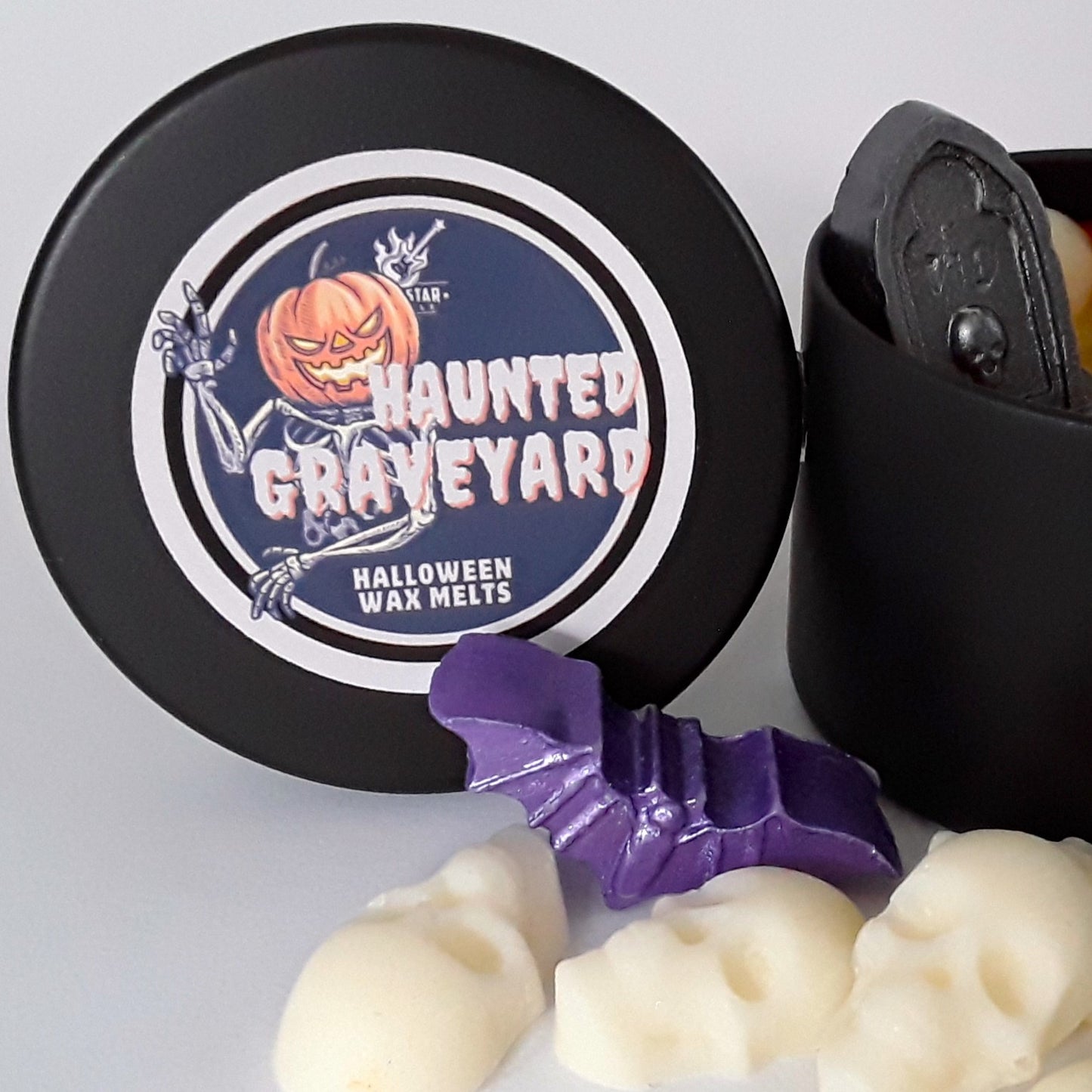 Haunted Graveyard Wax Melts Dose Verpackung Detailfoto