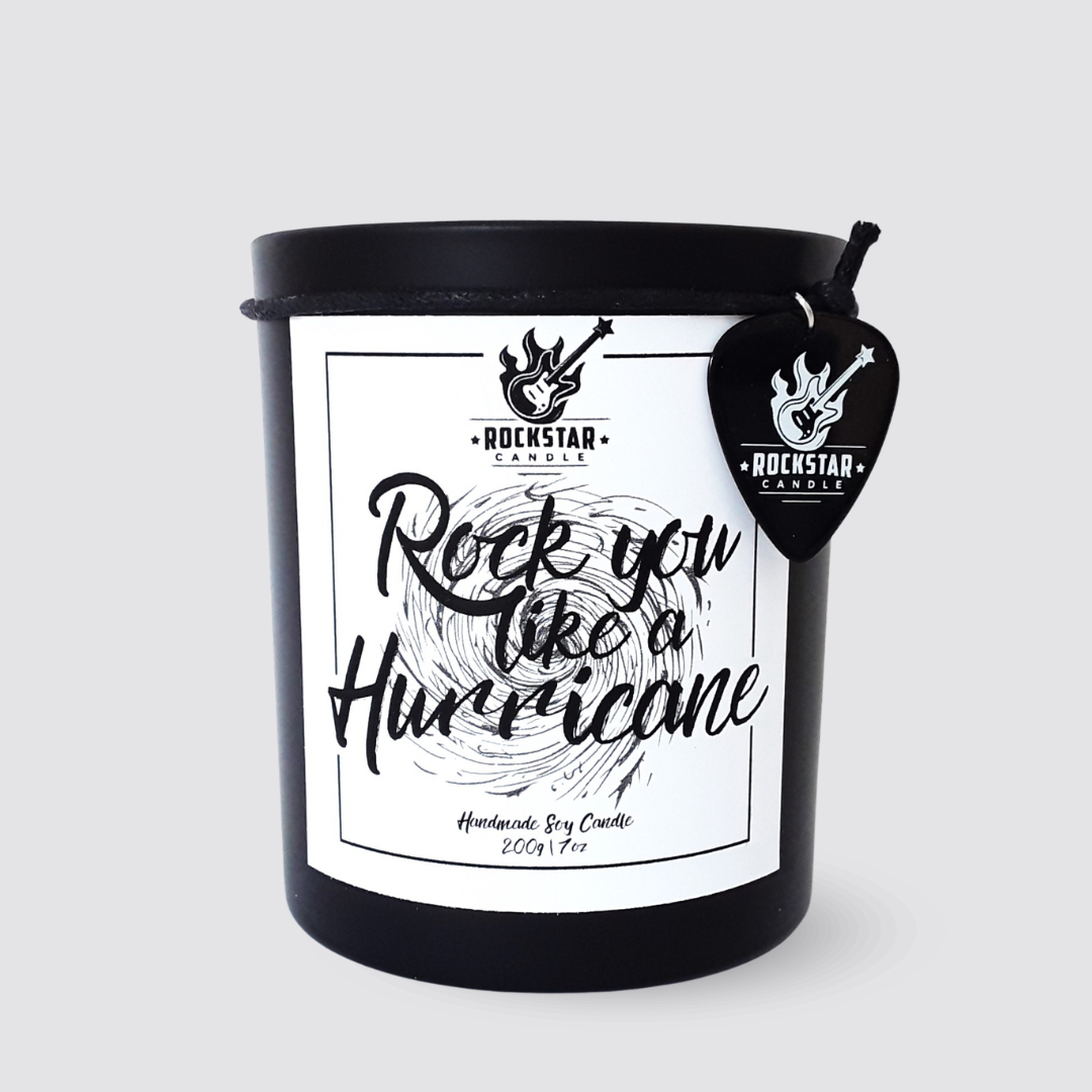Kerze Rock you like a hurricane Produktfoto