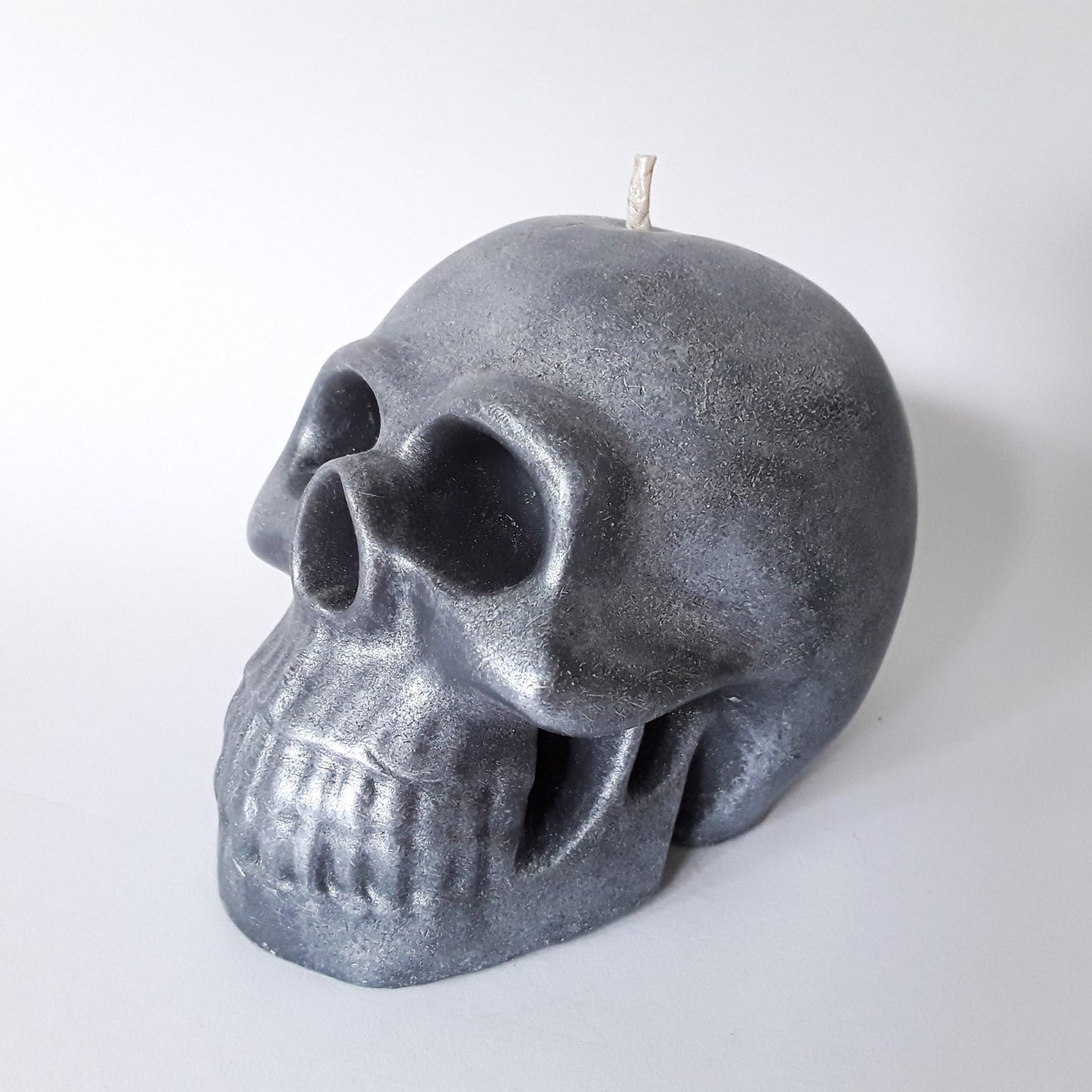 Schädel Kerze gunmetal linke Seite