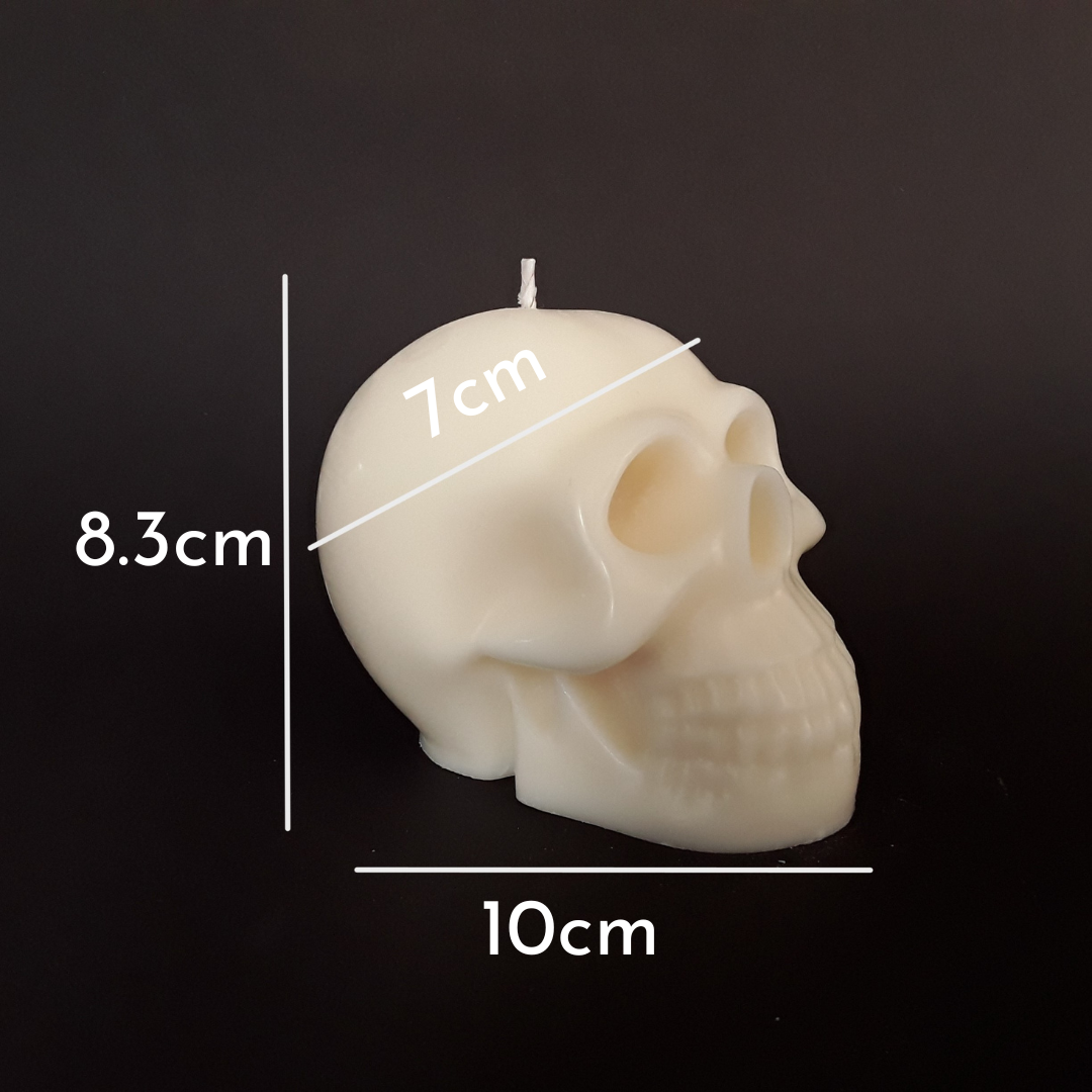 Schädel Kerze gunmetal Maßangaben