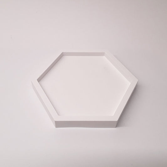 Hexagon Untersetzer weiß von oben