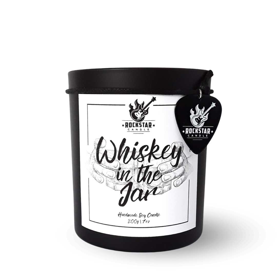 Kerze Whiskey in the Jar schwarzes Glas Produktfoto