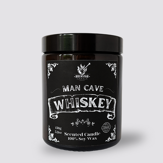 Whiskey Whisky Kerze für Männer grauer Hintergrund