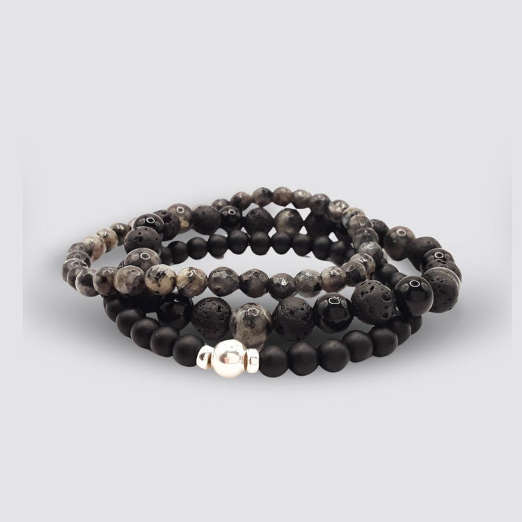 Armband Set grau aus Naturstein Kategoriefoto