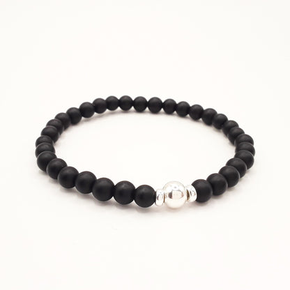 ROCKSTAR BRACELET Set Natural Stone Tiger`s Eye| Onyx|925 Sterling Silver