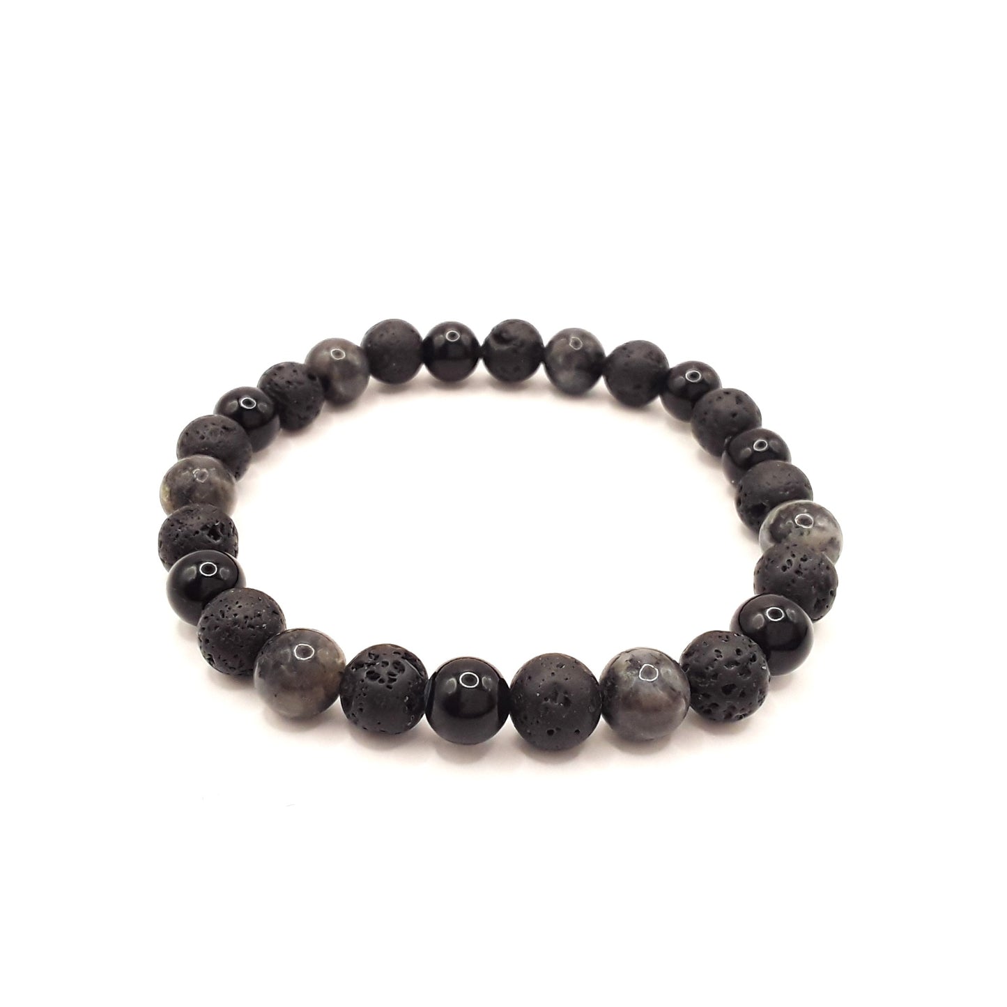 ROCKSTAR BRACELET Set Natural Stone Labradorite| Onyx|925 Sterling Silver