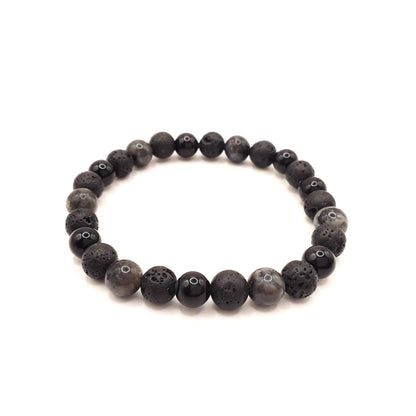 ROCKSTAR BRACELET Set Natural Stone Labradorite| Onyx|925 Sterling Silver