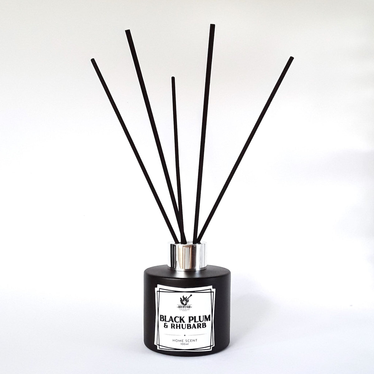 Reed Diffuser PFLAUME & RHABARBER Raumduft 100ml schwarz – Rockstar Candle