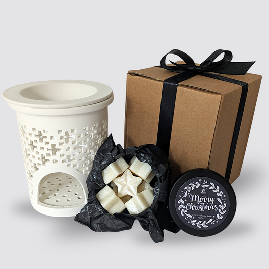 Geschenkset Duftlampe und Duftwachs Weihnachtsdüfte Sojawachs