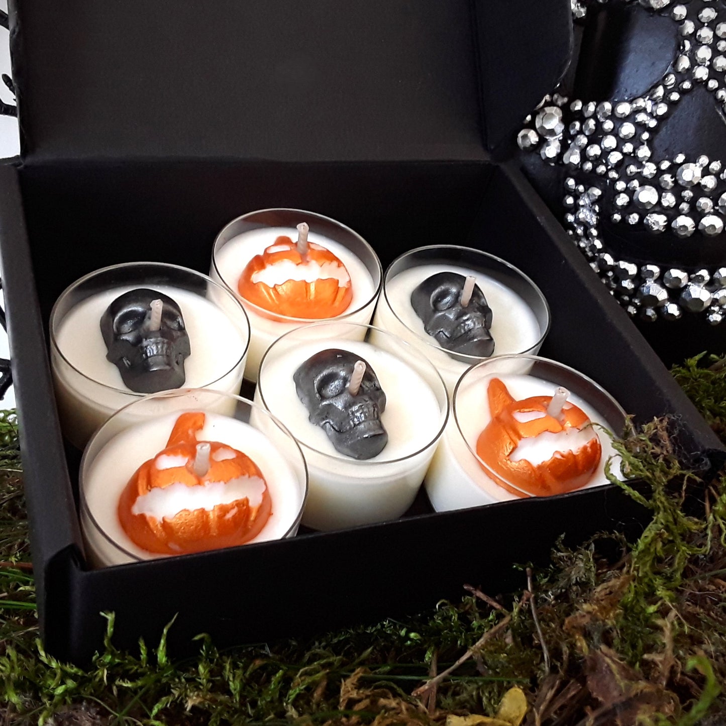 HAUNTED GRAVEYARD 6 Halloween Tealight Candles