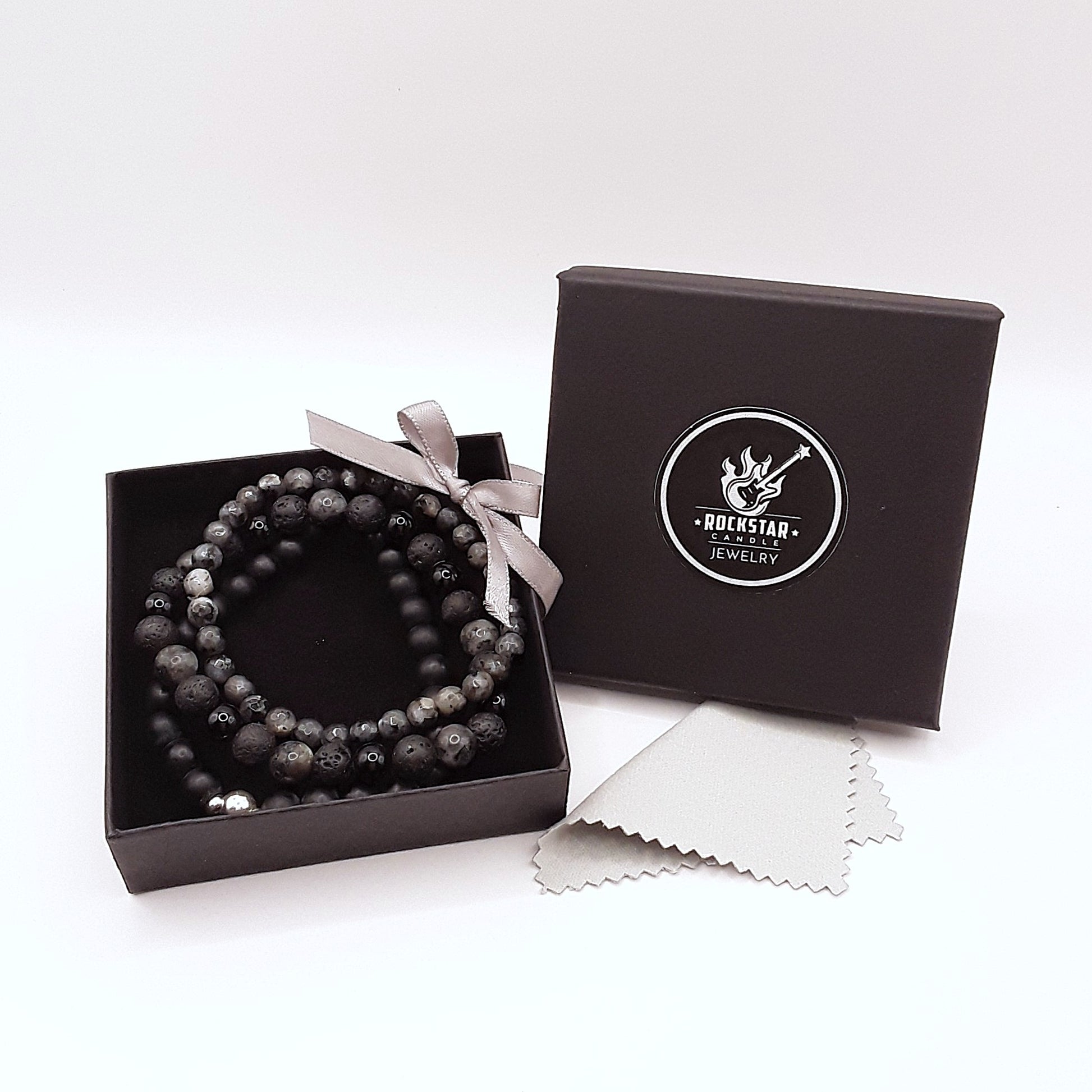 Labradorit Armband Set 3tlg. mit Geschenkverpackung
