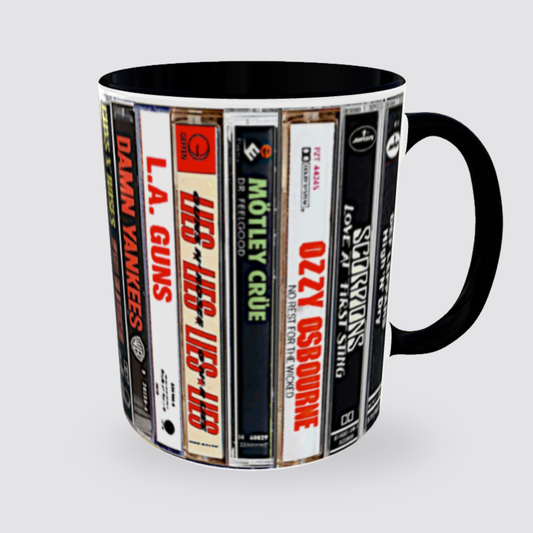 Tasse 80ies Rock Tapes Henkel rechts Produktfoto