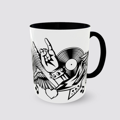Tasse Rock on personalisierbar Henkel rechts