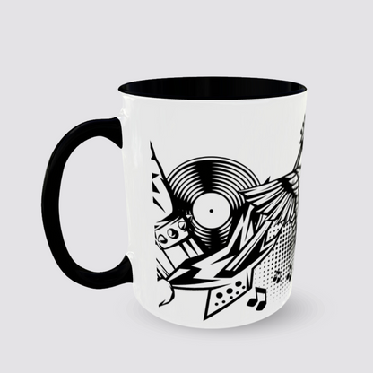 Tasse Rock on personalisierbar mit Name Henkel links