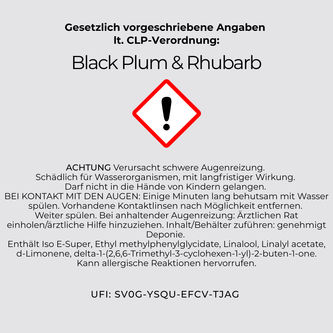 Reed Diffuser PFLAUME & RHABARBER Raumduft 100ml schwarz