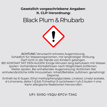 Reed Diffuser PFLAUME & RHABARBER Raumduft 100ml schwarz