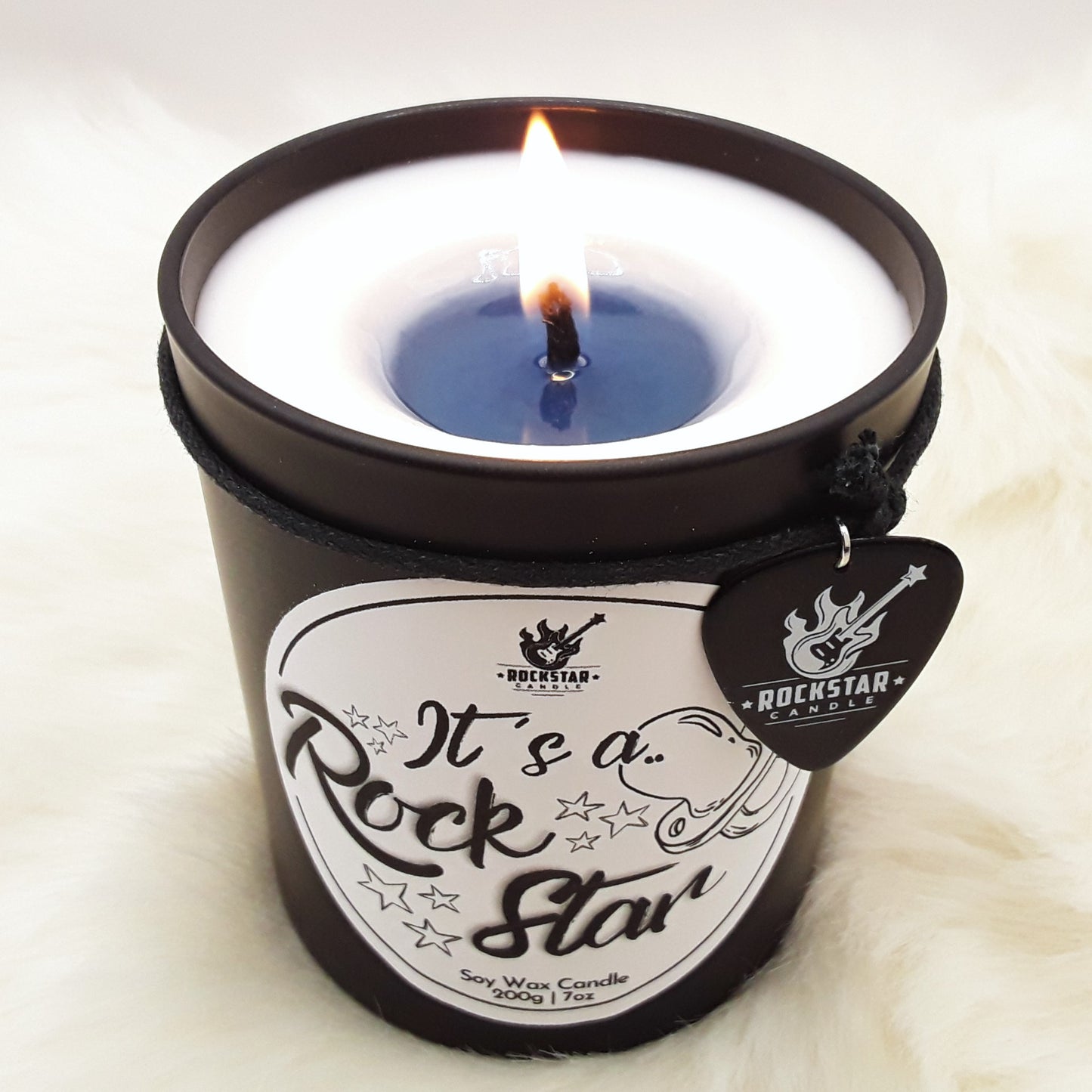 IT`S A ROCKSTAR Gender Reveal Candle blue