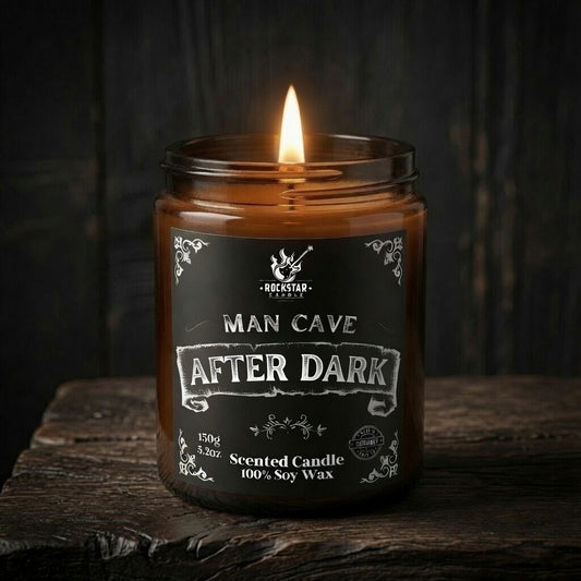 Man Cave After Dark dunkle Kirsche Duftkerze brennend für Männer maskulin