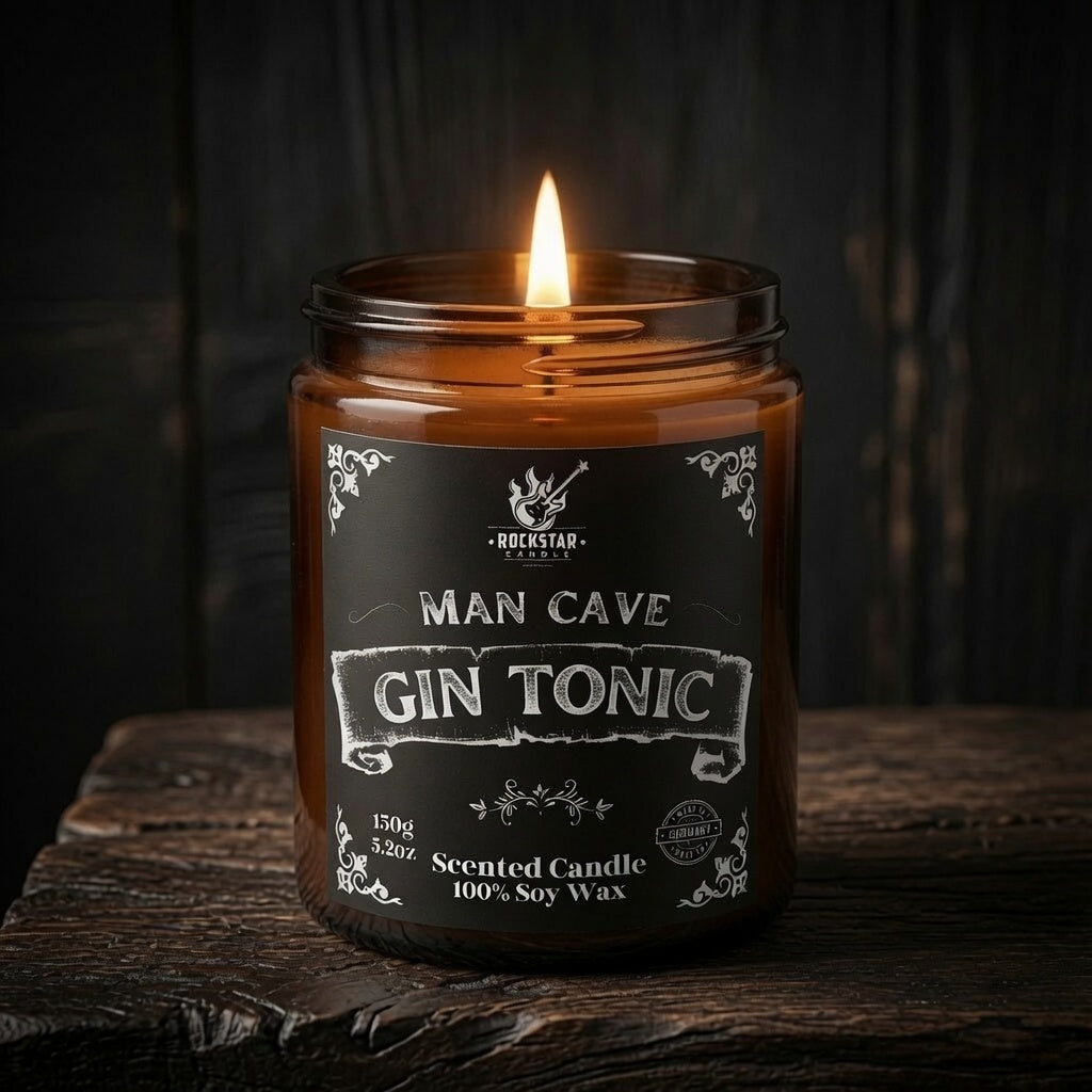 Man Cave Gin Tonic Kerze für Männer rustikal