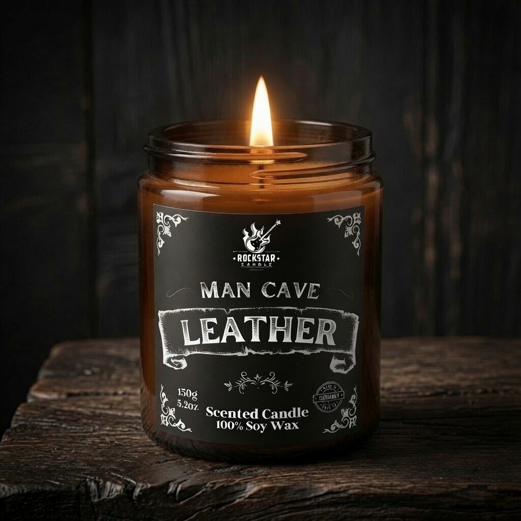 Man Cave Leather Ledergeruch Kerze für Männer